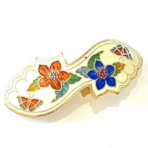 Enameled Butterfly Flower Moth Scarf Ring Clasp